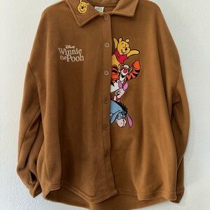 Women’s Walt Disney Winnie The Pooh Button Up Fleece Jacket Size XXL